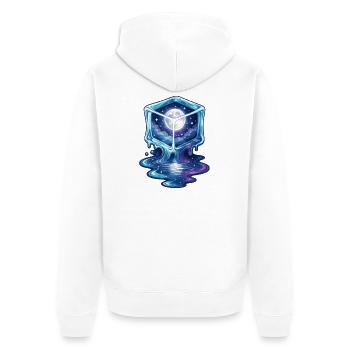 Cosmic Icecube Galaxy - Unisex Premium Organic Zip Hoodie - white - Back - Thijin (182cm)