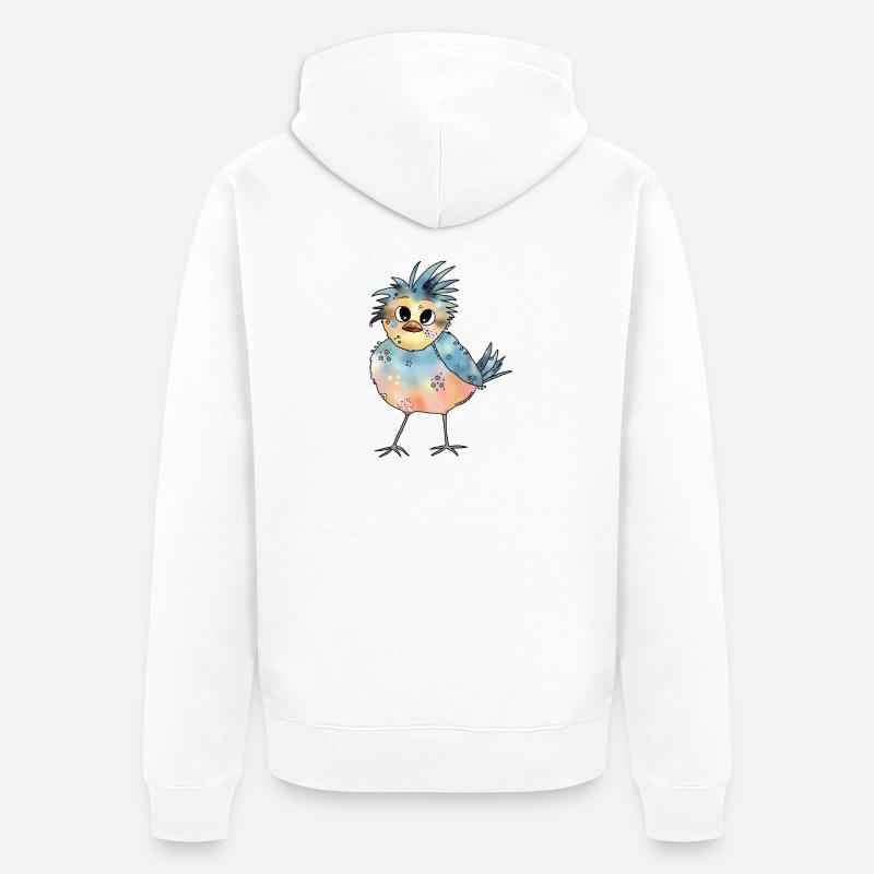 Bunter_Vogel - Veste à capuche bio Premium Unisexe - blanc