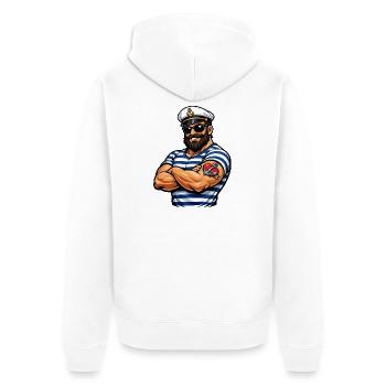 Marin avec un tatouage - Veste à capuche bio Premium Unisexe - blanc - Dos - Thijin (182cm)