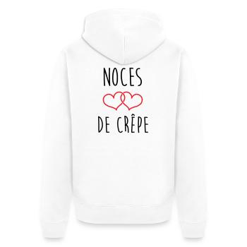 noces de crêpe 39 ans de mariage - Veste à capuche bio Premium Unisexe - blanc - Dos - Thijin (182cm)