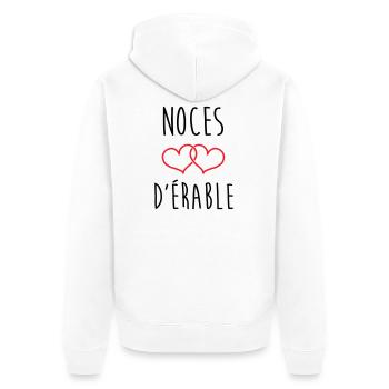 Maple Wedding, 58 years of marriage - Unisex Premium Organic Zip Hoodie - white - Back - Thijin (182cm)