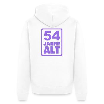 54 - Unisex Premium Organic Zip Hoodie - white - Back - Thijin (182cm)
