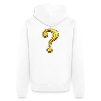 Conception du point d’interrogation doré - Veste à capuche bio Premium Unisexe - blanc - Dos - Thijin (182cm)