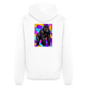 gorilla - Unisex Premium Organic Zip Hoodie - white - Back - Thijin (182cm)