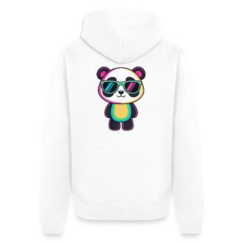 Rainbow Panda Sunglasses - Unisex Premium Organic Zip Hoodie - white - Back - Thijin (182cm)