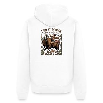 Promenade de buffle Feral Moms - Veste à capuche bio Premium Unisexe - blanc - Dos - Thijin (182cm)