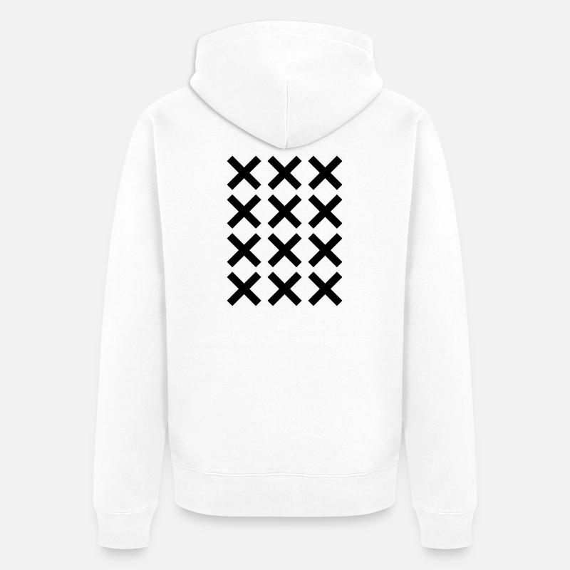 X pattern grid design - Unisex Premium Organic Zip Hoodie - white