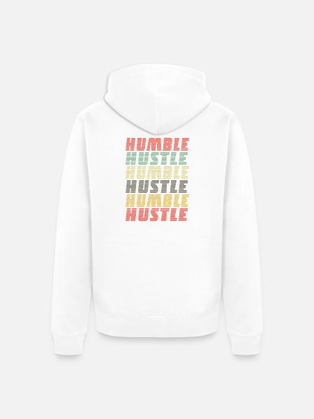 Humble Hustle – Unternehmer-Geschäftsmann-Geschäft - Unisex Premium Bio Zip Hoodie - Weiß