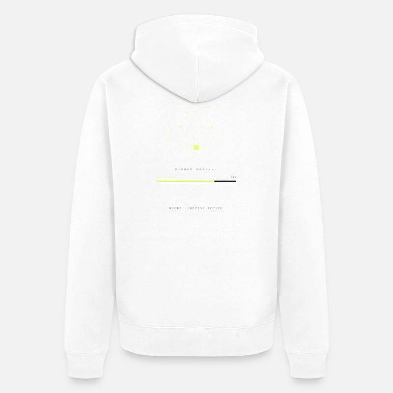 BRAIN.EXE LÄDT - Unisex Premium Bio Zip Hoodie - Weiß