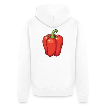 Poivrons rouges - Veste à capuche bio Premium Unisexe - blanc - Dos - Thijin (182cm)