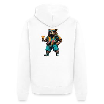 Bear Comic Summer - Unisex Premium Organic Zip Hoodie - white - Back - Thijin (182cm)