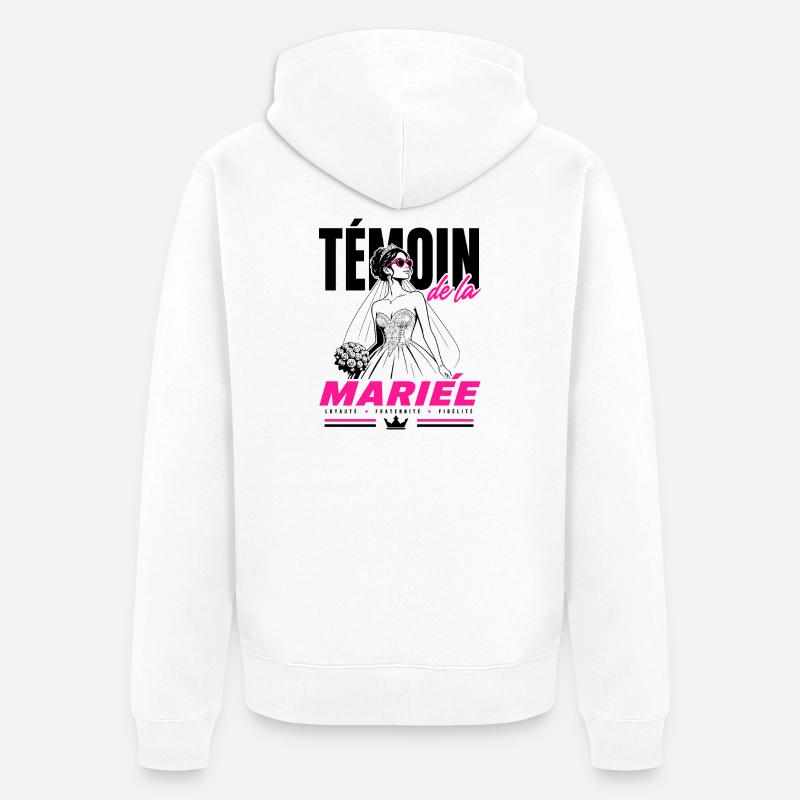Témoin de la Mariée Glam Chic - Veste à capuche bio Premium Unisexe - blanc