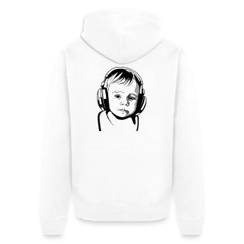 Baby Music Production new Generation - Unisex Premium Bio Zip Hoodie - Weiß - Hinten - Thijin (182cm)