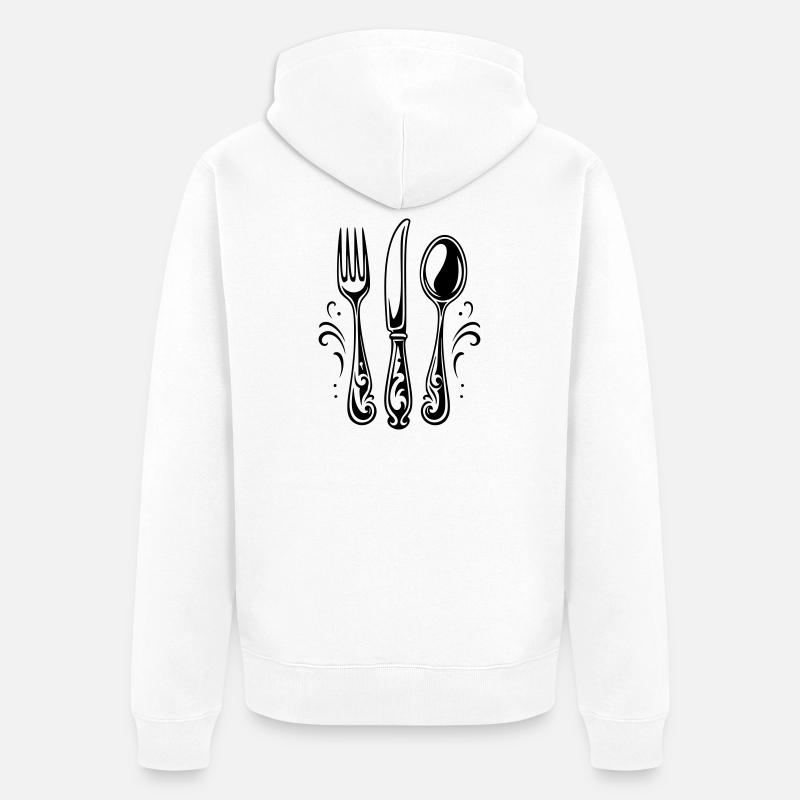 couverts de table - Veste à capuche bio Premium Unisexe - blanc