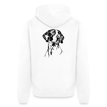Chiens de portrait pointer Chiens de chasse Chiens de chasse Wilsigns - Veste à capuche bio Premium Unisexe - blanc - Dos - Thijin (182cm)