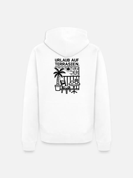 Urlaub auf Terrasien - Unisex Premium Bio Zip Hoodie - Weiß