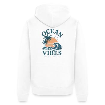 Ambiances océaniques de coucher de soleil - Veste à capuche bio Premium Unisexe - blanc - Dos - Thijin (182cm)