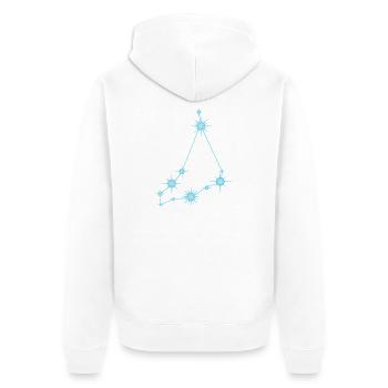 Steinbockstern Sternbild Tierkreiszeichen Blau - Unisex Premium Bio Zip Hoodie - Weiß - Hinten - Thijin (182cm)