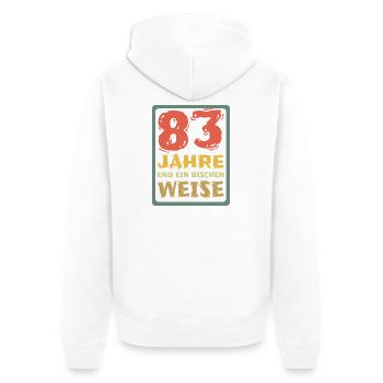 83 - Unisex Premium Bio Zip Hoodie - Weiß - Hinten - Thijin (182cm)