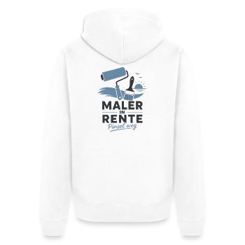 Maler in Rente – Pinsel weg & Farbrolle Grafik - Unisex Premium Bio Zip Hoodie - Weiß - Hinten - Thijin (182cm)