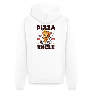 Pizza_uncle_Cadeau_Amateur_de_Pizza - Unisex Premium Bio Zip Hoodie - Weiß - Hinten - Thijin (182cm)