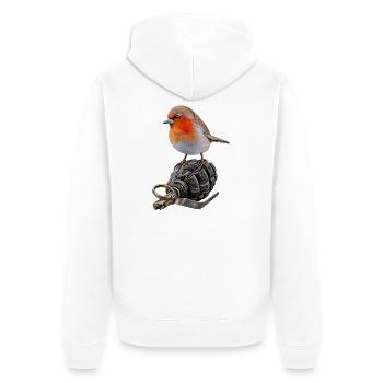 Robin de la Paix - Veste à capuche bio Premium Unisexe - blanc - Dos - Thijin (182cm)