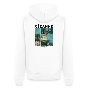 Kunst Malerei von Cezanne Impressionismus - Unisex Premium Bio Zip Hoodie - Weiß - Hinten - Thijin (182cm)
