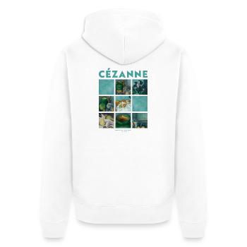 Kunst Malerei von Cezanne Impressionismus - Unisex Premium Bio Zip Hoodie - Weiß - Hinten - Thijin (182cm)