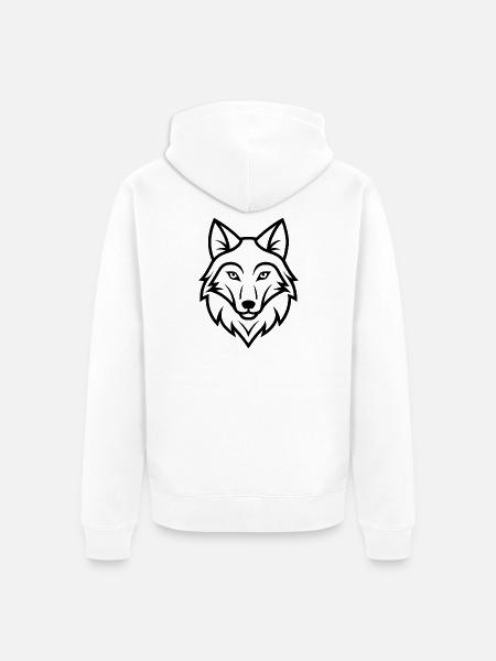 Wolfskopf - Unisex Premium Bio Zip Hoodie - Weiß