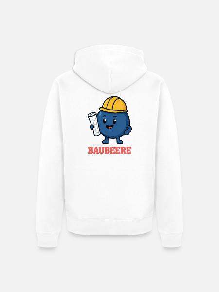 BAUBEERE - Unisex Premium Bio Zip Hoodie - Weiß