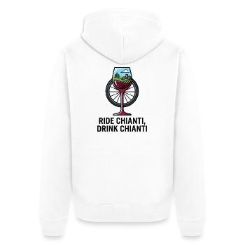 Reiten Sie Chianti Trinken Chianti Radfahren Weinkunst - Unisex Premium Bio Zip Hoodie - Weiß - Hinten - Thijin (182cm)