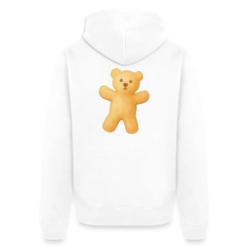 Teddybär-Keks - Unisex Premium Bio Zip Hoodie - Weiß - Hinten - Thijin (182cm)