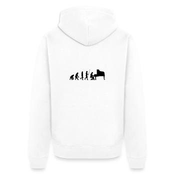 Piano Music Instrument - Unisex Premium Organic Zip Hoodie - white - Back - Thijin (182cm)
