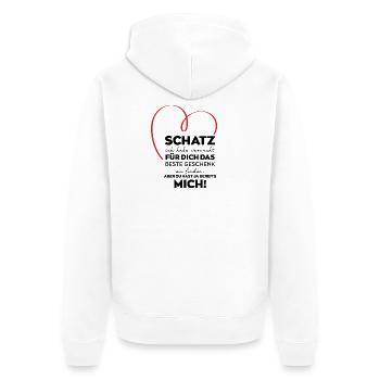 Cadeau drôle de Chérie - Veste à capuche bio Premium Unisexe - blanc - Dos - Thijin (182cm)