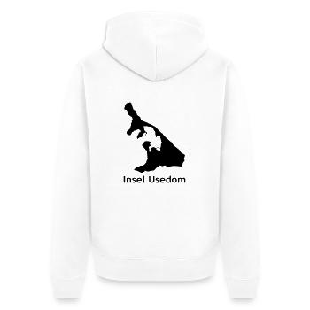 usedom - Unisex Premium Bio Zip Hoodie - Weiß - Hinten - Thijin (182cm)