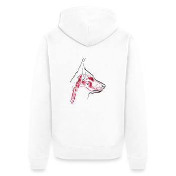 Hunde Skull - Unisex Premium Bio Zip Hoodie - Weiß - Hinten - Thijin (182cm)
