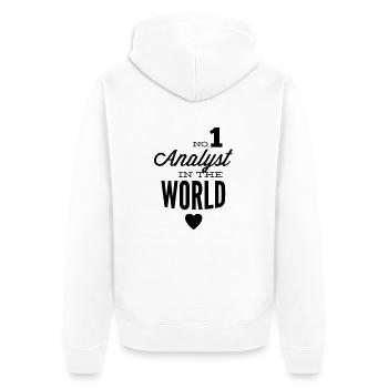 Der beste Analyst der Welt - Unisex Premium Bio Zip Hoodie - Weiß - Hinten - Thijin (182cm)