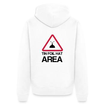 Tin Foil Hat Area - Veste à capuche bio Premium Unisexe - blanc - Dos - Thijin (182cm)