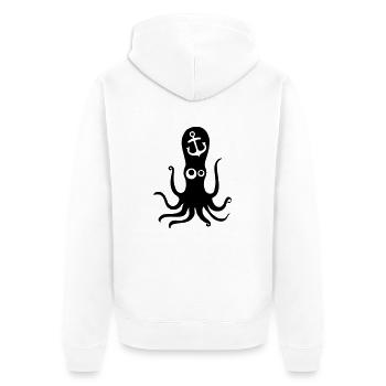 Anker mit Nautilus - Unisex Premium Bio Zip Hoodie - Weiß - Hinten - Thijin (182cm)