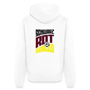 Schwarz Rot Goaled - Unisex Premium Organic Zip Hoodie - white - Back - Thijin (182cm)