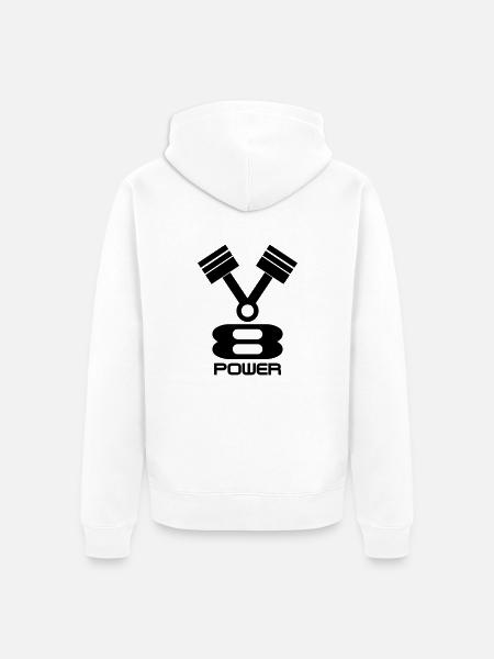 v8 - Unisex Premium Bio Zip Hoodie - Weiß