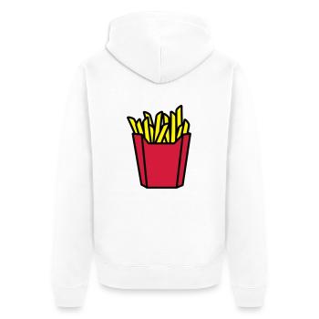 fastfood_french_fries_3c - Unisex Premium Organic Zip Hoodie - white - Back - Thijin (182cm)