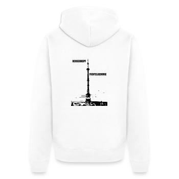 OchsenkopfTower - Unisex Premium Bio Zip Hoodie - Weiß - Hinten - Thijin (182cm)
