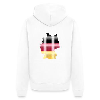 Germany - Unisex Premium Organic Zip Hoodie - white - Back - Thijin (182cm)