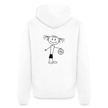 basketball_girl - Unisex Premium Bio Zip Hoodie - Weiß - Hinten - Thijin (182cm)