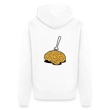 A brain with a fork - Unisex Premium Organic Zip Hoodie - white - Back - Thijin (182cm)