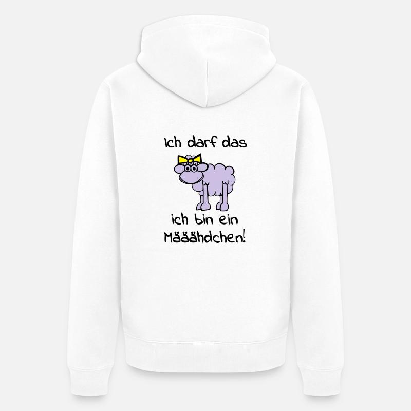 maeaeaehdchen_darf_das_3f - Unisex Premium Organic Zip Hoodie - white