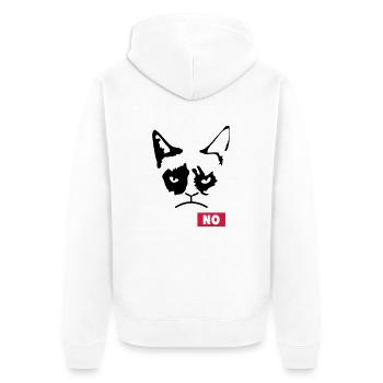 Chat grincheux - Veste à capuche bio Premium Unisexe - blanc - Dos - Thijin (182cm)