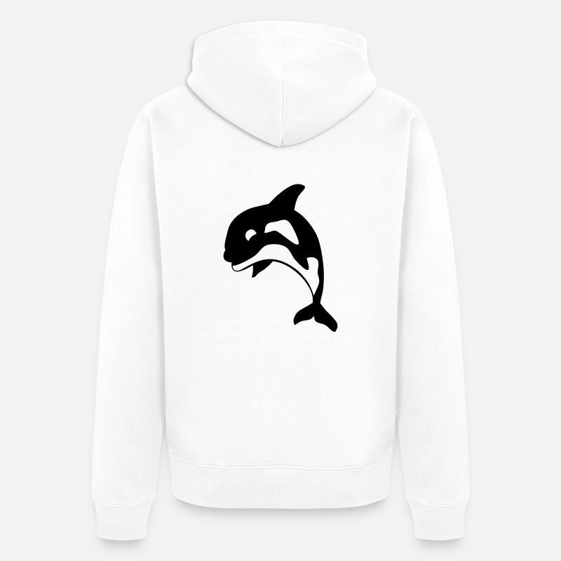 orca - Veste à capuche bio Premium Unisexe - blanc