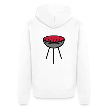 Grill - Unisex Premium Organic Zip Hoodie - white - Back - Thijin (182cm)